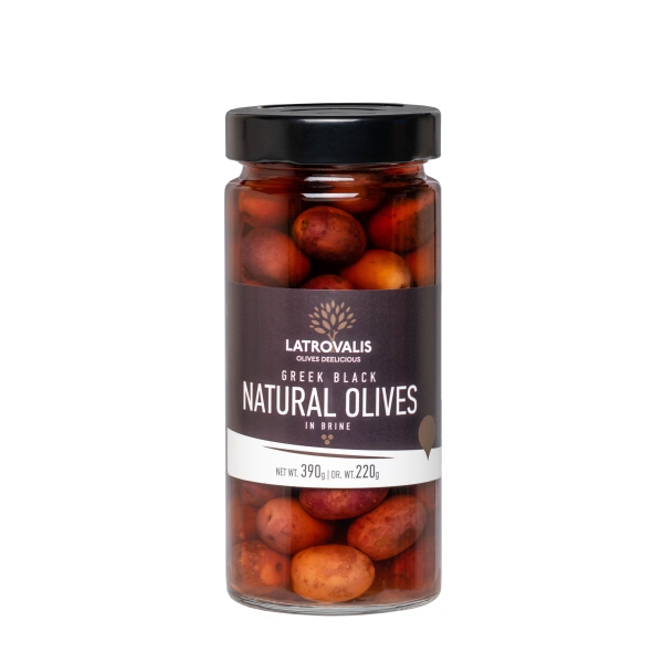 Натурально созревшие оливки Latrovalis с косточками - 390 гр