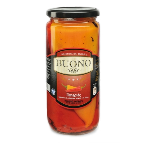 Запечённый красный и желтый перец Buono - 465 гр