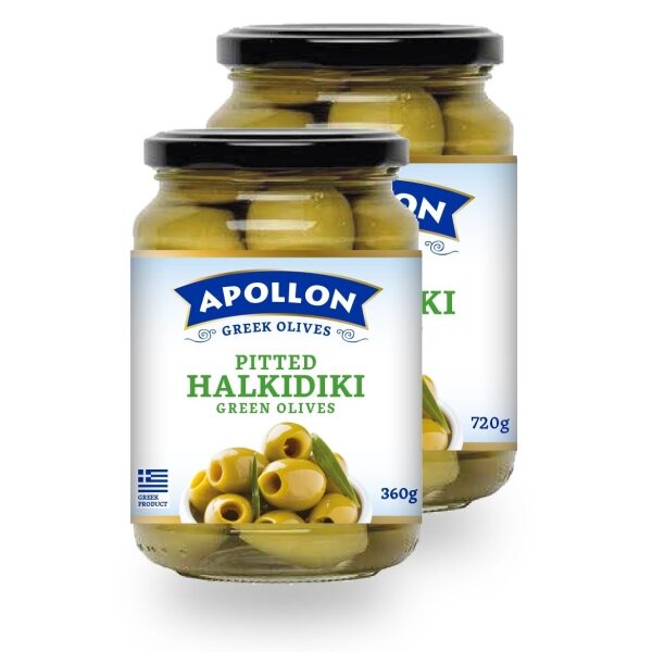 Зелёные оливки Apollon без косточек - 360 гр