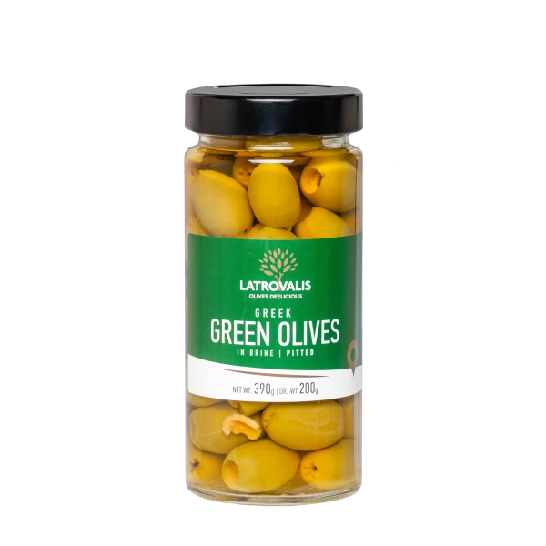 Зелёные оливки Latrovalis без косточек - 390 гр