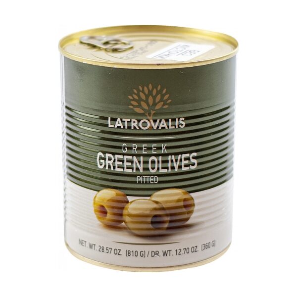 Зелёные оливки Latrovalis без косточек ж/б - 810 гр