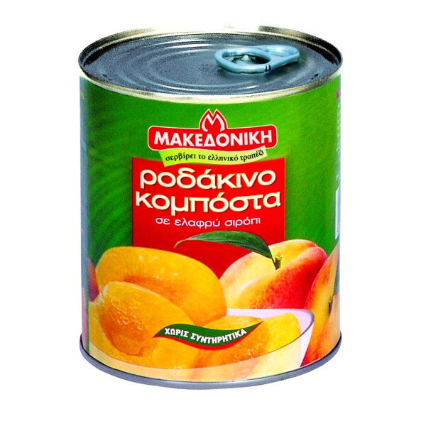 Компот Makedoniki персики половинки - 822гр